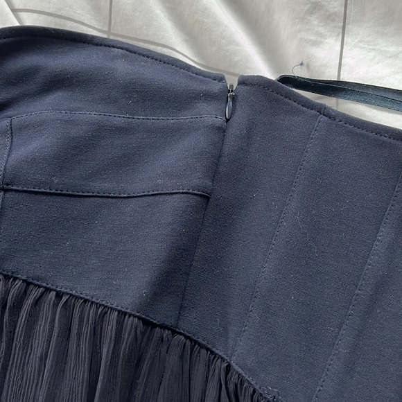 Diane Von Furstenberg Asti Navy Strapless Floor Length Gown/Dress - Picture 6 of 11